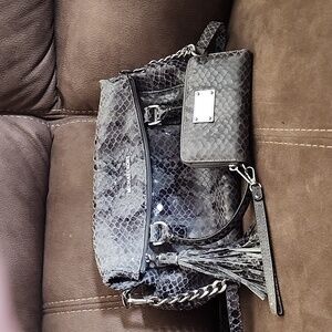 Grey Snakeskin Michael Kors bag and wallet